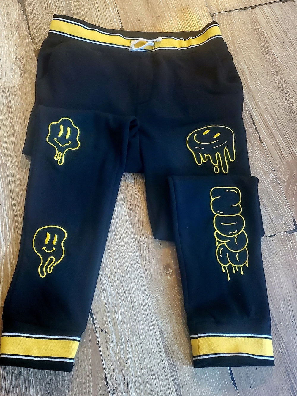 Unisex Ring Of Fire Black and Yellow  Sweatpants w Patches